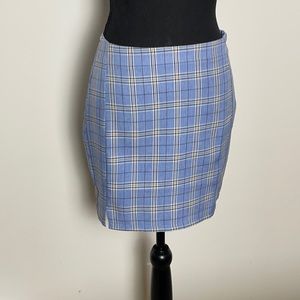 KTK- Blue/Black/White Plaid Skirt - New without Tags-M